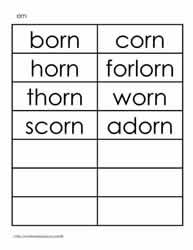 Word Family - orn