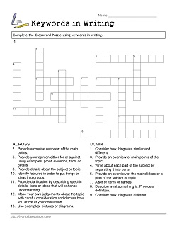 Keywords Crossword Puzzle 2