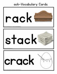 ack Vocabulary Cards