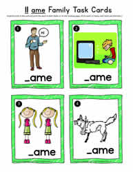 11 am Word Family Task Cards