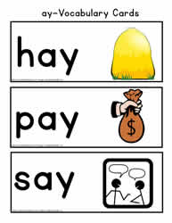 ay Word Family Vocabulary Cards