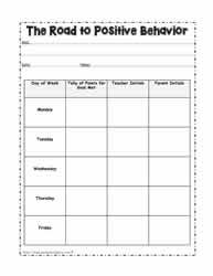 Behavior Contracts Worksheets
