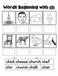 Ch Digraph Activities Worksheets