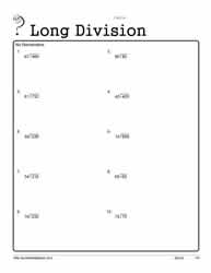 Long Division Worksheet 3