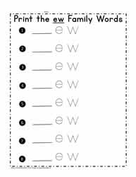 ew Word Family List