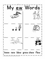 ew Word Family Worksheet