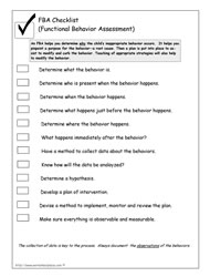 Functional Behavioral Checklist