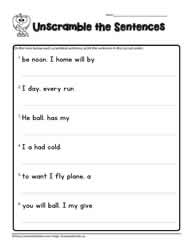 Scrambled Sentences Google Quiz gr 1