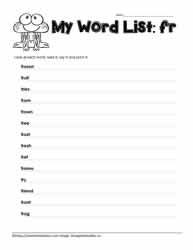 Blend Spelling List for fr