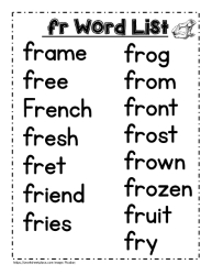 Fr word study lists, fry, from, etc.