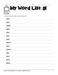 Blend Spelling List for gl