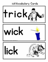 ick Vocabulary Cards