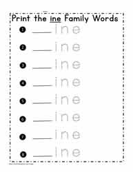 ine Word Family Spelling
