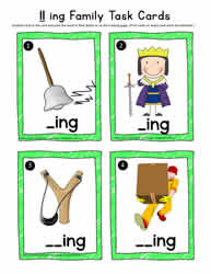 ing Rhyming Words Task Cards