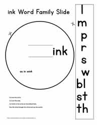 Word Family Slide For ink