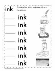 ink Words Worksheet