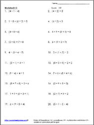 Operations with Parenthesis Worksheet 5