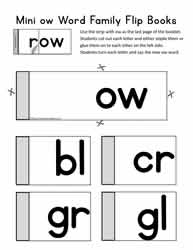 Word Family Flip Book for ow