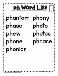 A ph Spelling List