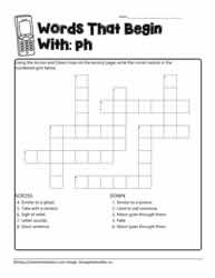 Crossword for ph Digraph