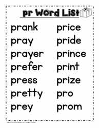 A pr Spelling List