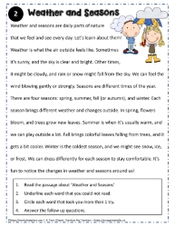 Reading Comprehension About Weather and Seasons
