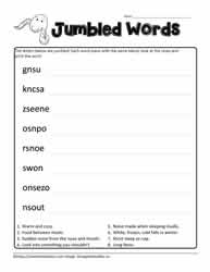 Jumbled Words for sn Blends