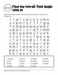 Wordsearch for st Blends