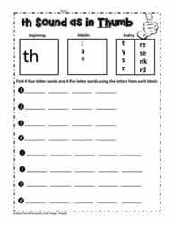 th Digraph Build Words