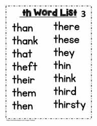 A th Spelling List