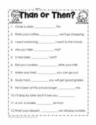 Then Vs Than Worksheets