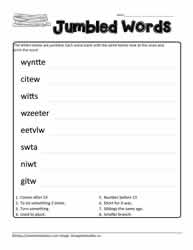 Jumbled Words for tw Blends
