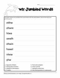 Jumbled Words for wh Digraphs