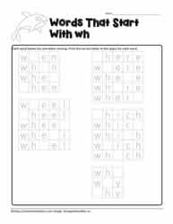 Missing Letters for wh Digraphs